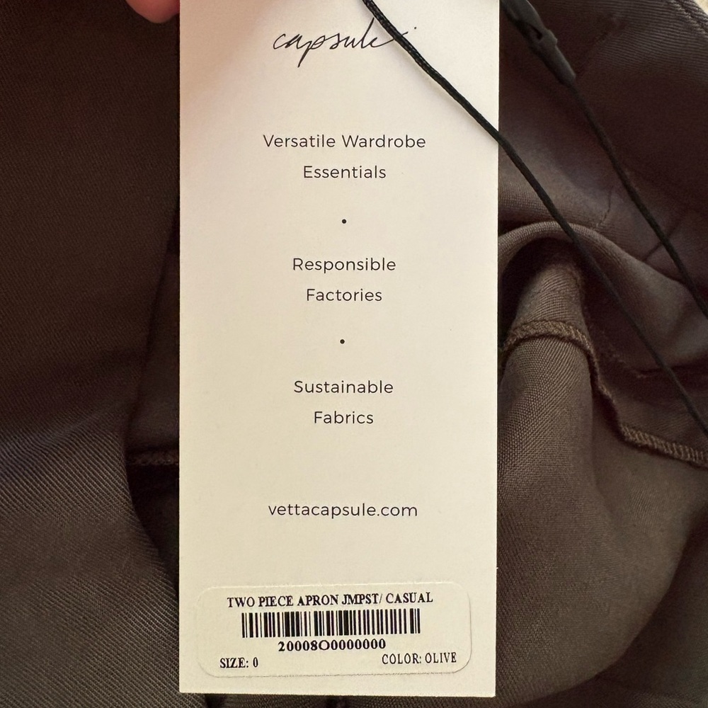 VETTA Capsule jumpsuit in olive. Size 0. NWT - Picture 6 of 6